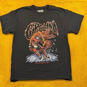 Dead Threads Carolina Hockey Skull Graphic T Shirt Large Black Cotton